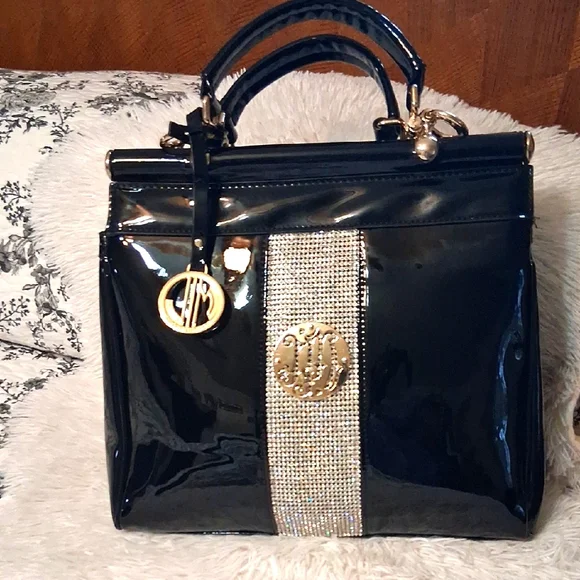 Julia & Michael EUC Patent Handbag - Picture 1 of 16